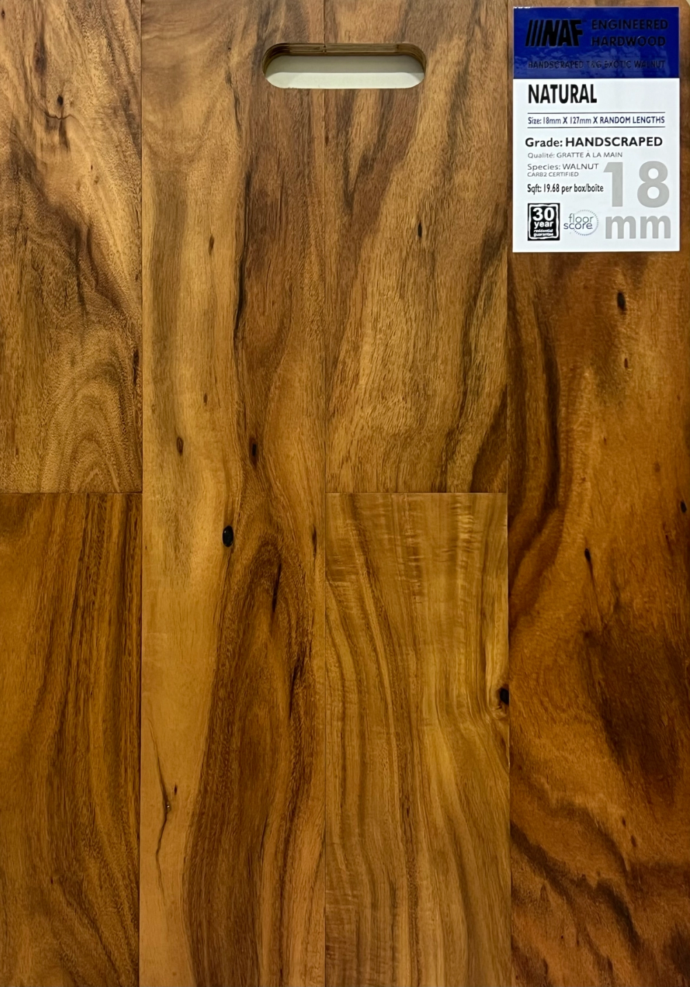 NATURAL - NAF EXOTIC WALNUT - 5 X 3/4 X RL - ENGINEERED HARDWOOD WALNUT