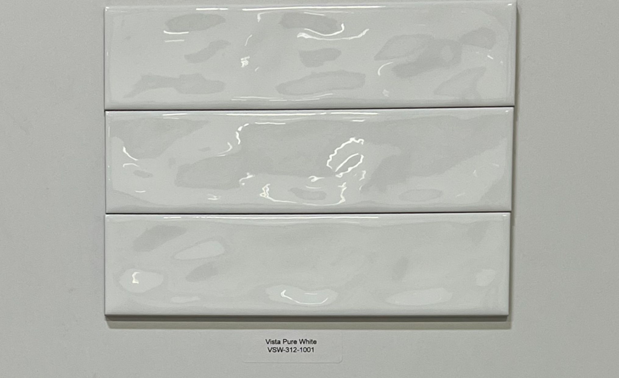 Vista Pure White 4"X12" Subway Tile Wavy finished