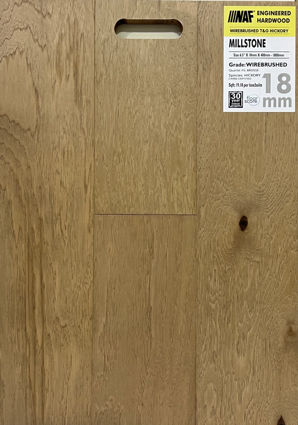 MILLSTONE - NAF T&G HICKORY - 6" 1/2 X 3/4 X RL - ENGINEERED HARDWO