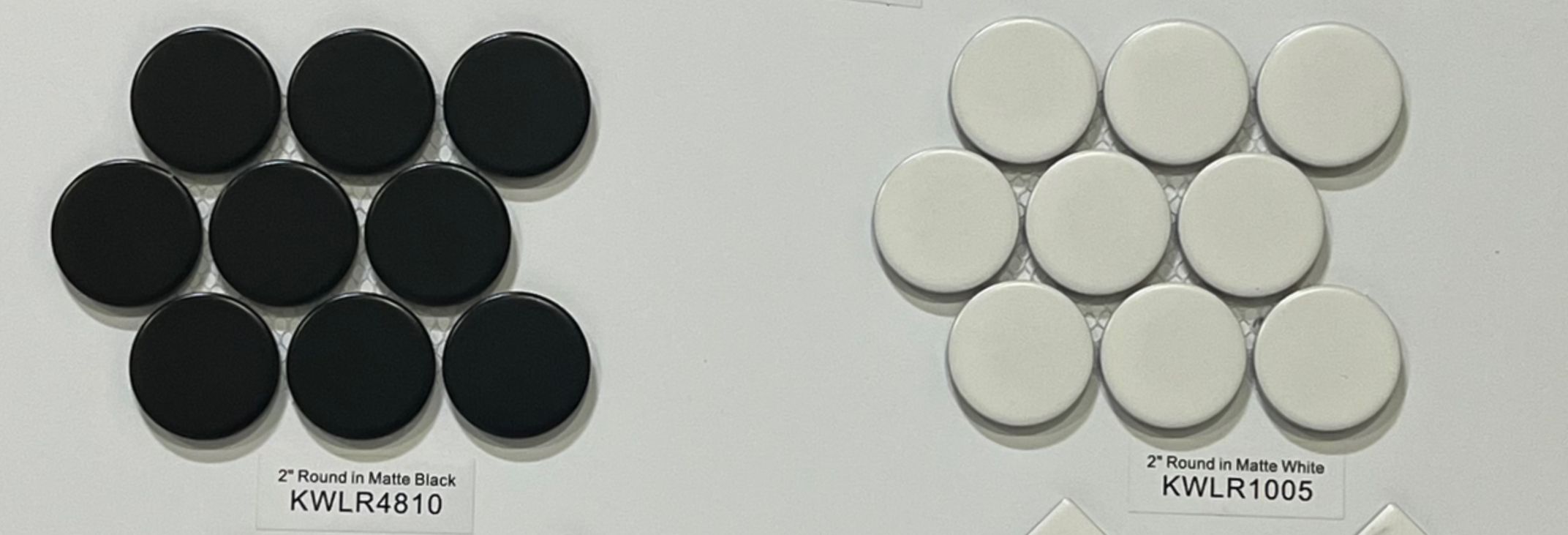 2" Round Matte - Black - White