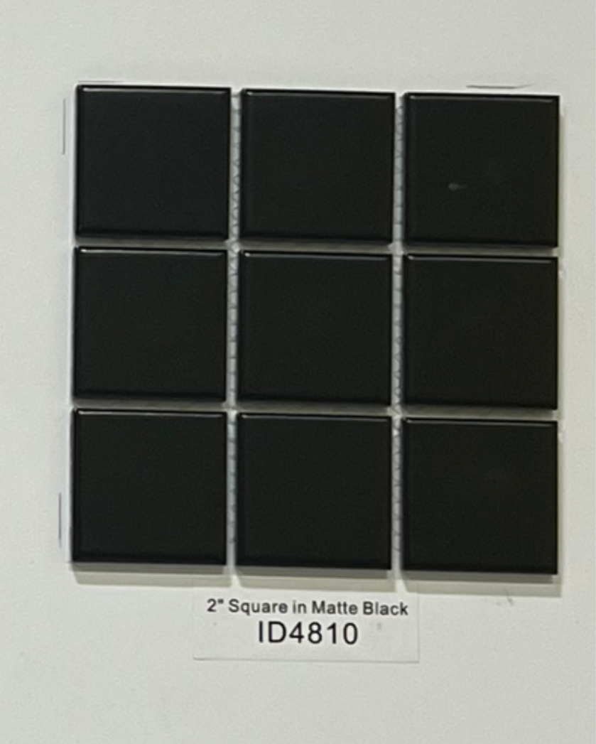 2" Square Matte Tiles - Black - White - Grey and Carrara 2