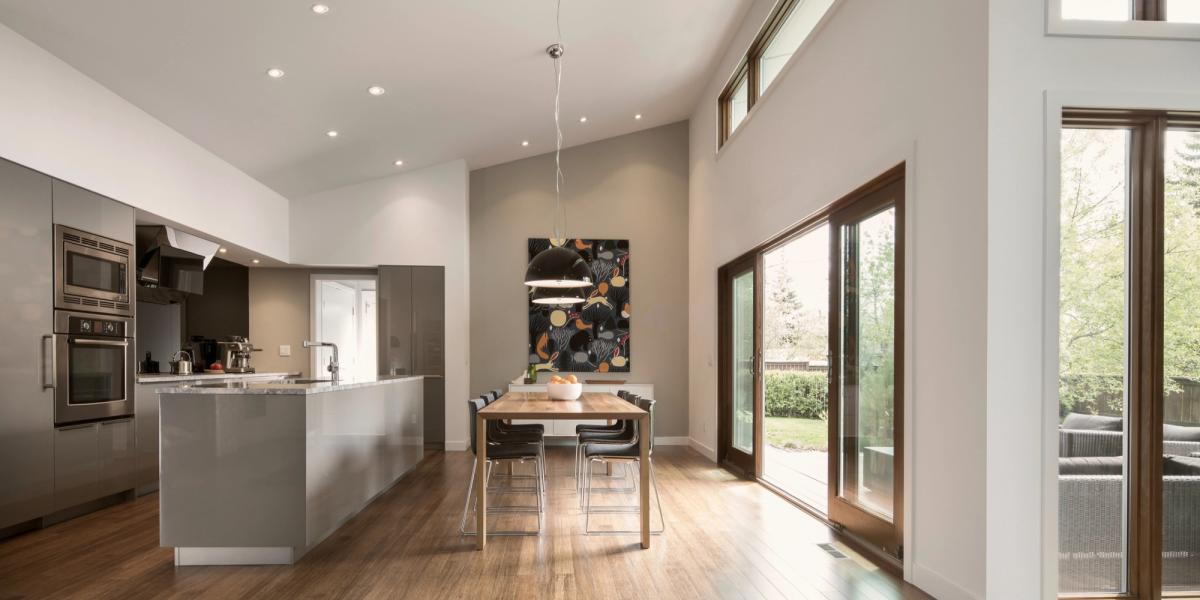 Custom kitchen with engineered hardwood flooring by KABCO Kitchen, Bath & Flooring