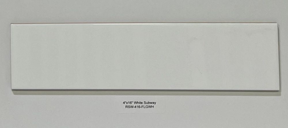 White 4"X16" Glossy Subway Tile