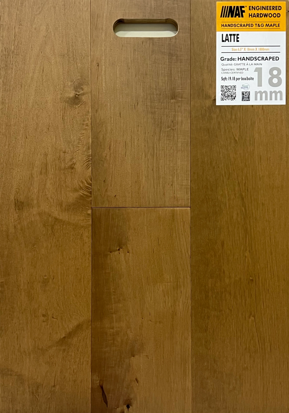 LATTE - NAF MAPLE - 6" 1/2 X 3/4 X RL - ENGINEERED HARDWOOD MAPLE